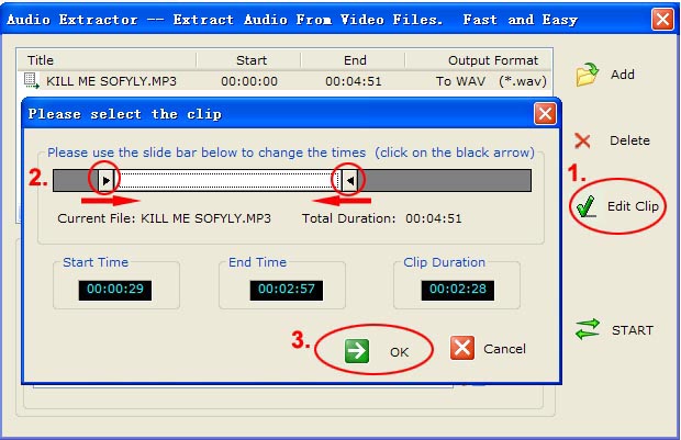 extract audio clip