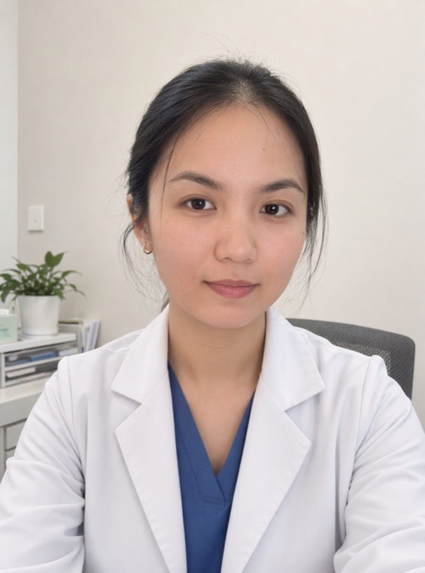 Generated healthcare professional headshot in a clinic setting